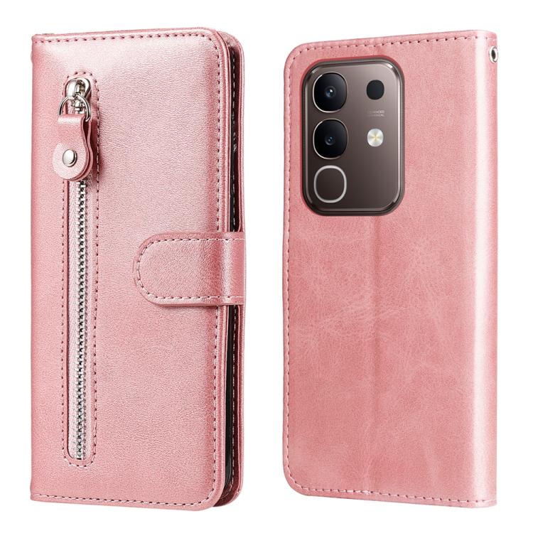 Custodia per telefono in pelle con cerniera in vitello alla moda, For vivo V50 Lite 4G / 5G, For vivo Y39 5G / Y300i, For vivo Y29s 5G / Y04 4G, For vivo Y29 4G