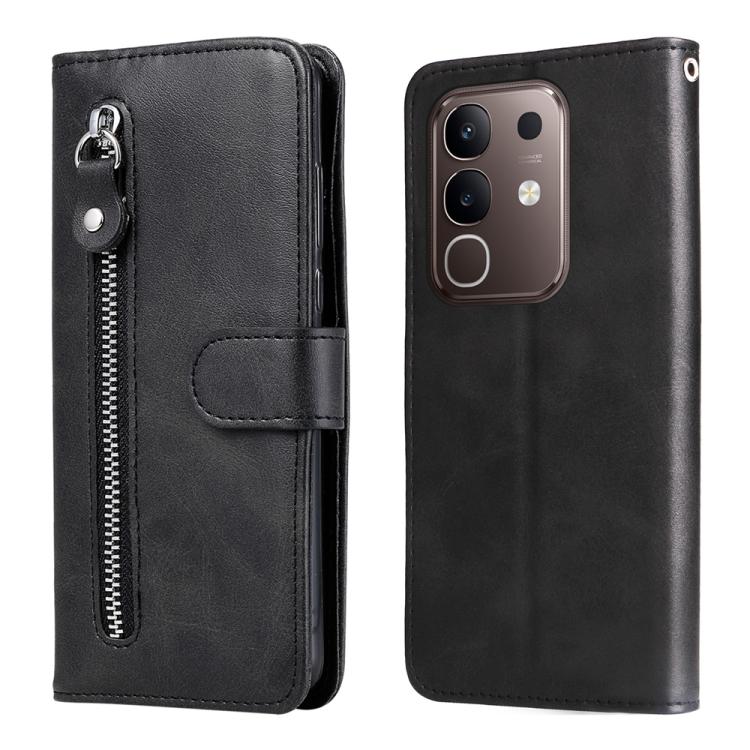 Custodia per telefono in pelle con cerniera in vitello alla moda, For vivo V50 Lite 4G / 5G, For vivo Y39 5G / Y300i, For vivo Y29s 5G / Y04 4G, For vivo Y29 4G