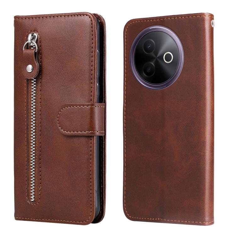 Custodia per telefono in pelle con cerniera in vitello alla moda, For vivo V50 Lite 4G / 5G, For vivo Y39 5G / Y300i, For vivo Y29s 5G / Y04 4G, For vivo Y29 4G