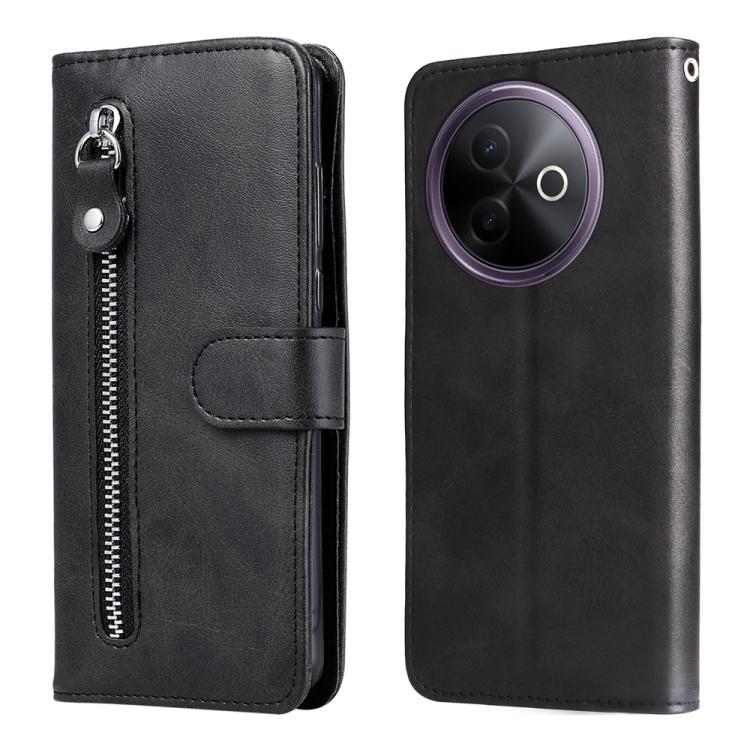 Custodia per telefono in pelle con cerniera in vitello alla moda, For vivo V50 Lite 4G / 5G, For vivo Y39 5G / Y300i, For vivo Y29s 5G / Y04 4G, For vivo Y29 4G