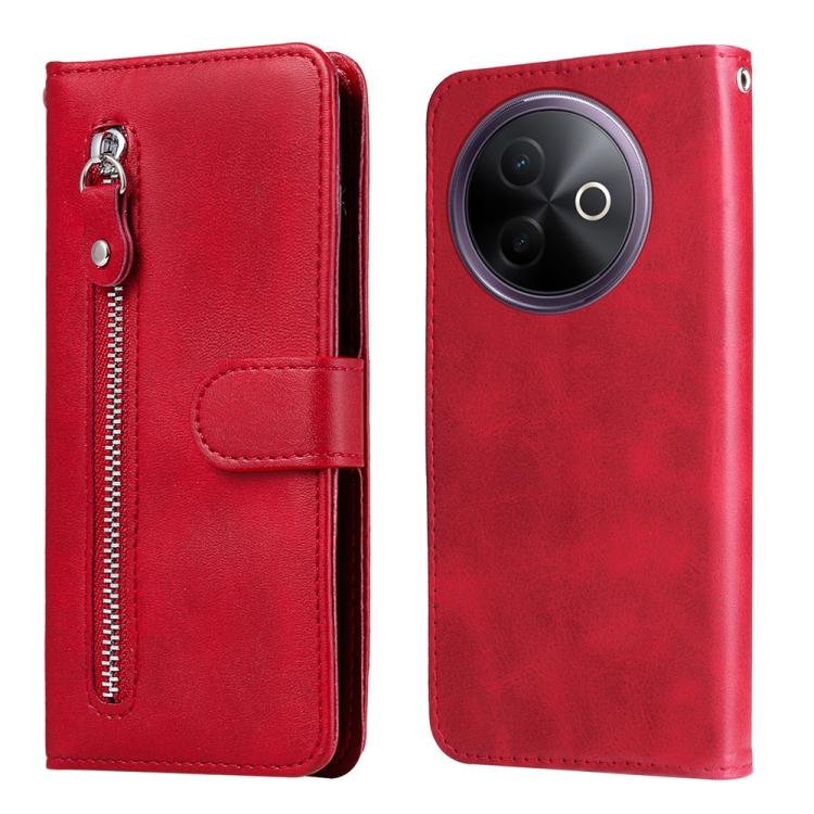 Custodia per telefono in pelle con cerniera in vitello alla moda, For vivo V50 Lite 4G / 5G, For vivo Y39 5G / Y300i, For vivo Y29s 5G / Y04 4G, For vivo Y29 4G