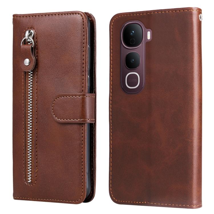 Custodia per telefono in pelle con cerniera in vitello alla moda, For vivo Y31 5G 2025, For vivo Y400 5G, For vivo V60 5G Global, For vivo Y400 Pro 5G / V40e / iQOO Z9s