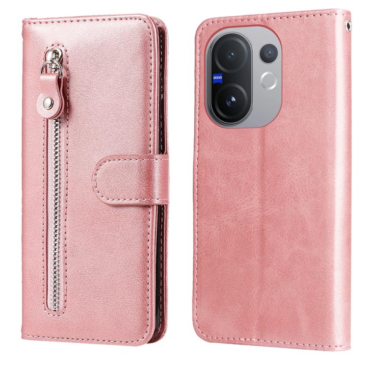 Custodia per telefono in pelle con cerniera in vitello alla moda, For vivo Y31 5G 2025, For vivo Y400 5G, For vivo V60 5G Global, For vivo Y400 Pro 5G / V40e / iQOO Z9s