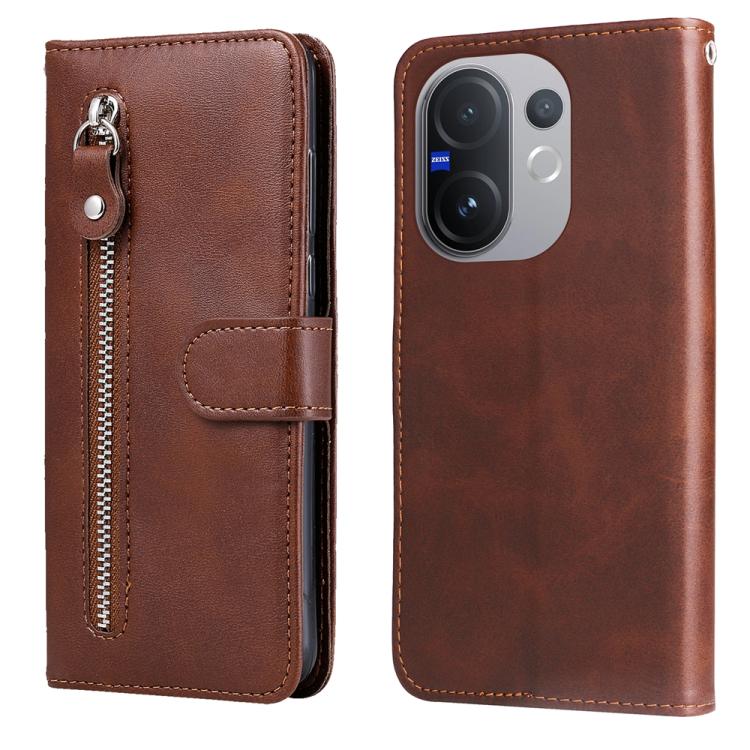 Custodia per telefono in pelle con cerniera in vitello alla moda, For vivo Y31 5G 2025, For vivo Y400 5G, For vivo V60 5G Global, For vivo Y400 Pro 5G / V40e / iQOO Z9s