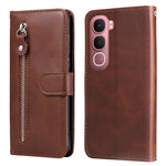 Custodia per telefono in pelle con cerniera in vitello alla moda, For vivo Y31 5G 2025, For vivo Y400 5G, For vivo V60 5G Global, For vivo Y400 Pro 5G / V40e / iQOO Z9s