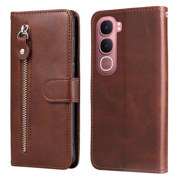 Custodia per telefono in pelle con cerniera in vitello alla moda, For vivo Y31 5G 2025, For vivo Y400 5G, For vivo V60 5G Global, For vivo Y400 Pro 5G / V40e / iQOO Z9s