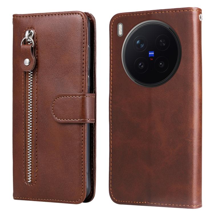 Custodia per telefono in pelle con cerniera in vitello alla moda, For vivo Y500 Pro 5G, For vivo X300 Pro, For vivo X300, For vivo V60 Lite 4G / 5G