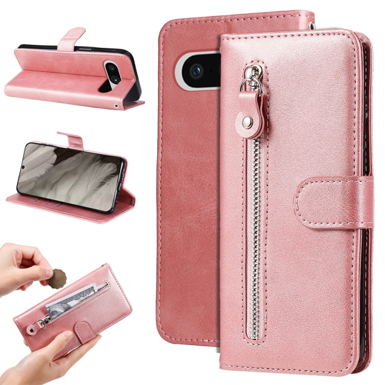 Custodia per telefono in pelle con cerniera in vitello alla moda, For Google Pixel 8, For Google Pixel 7a, For Google Pixel 7 Pro, For Google Pixel 7