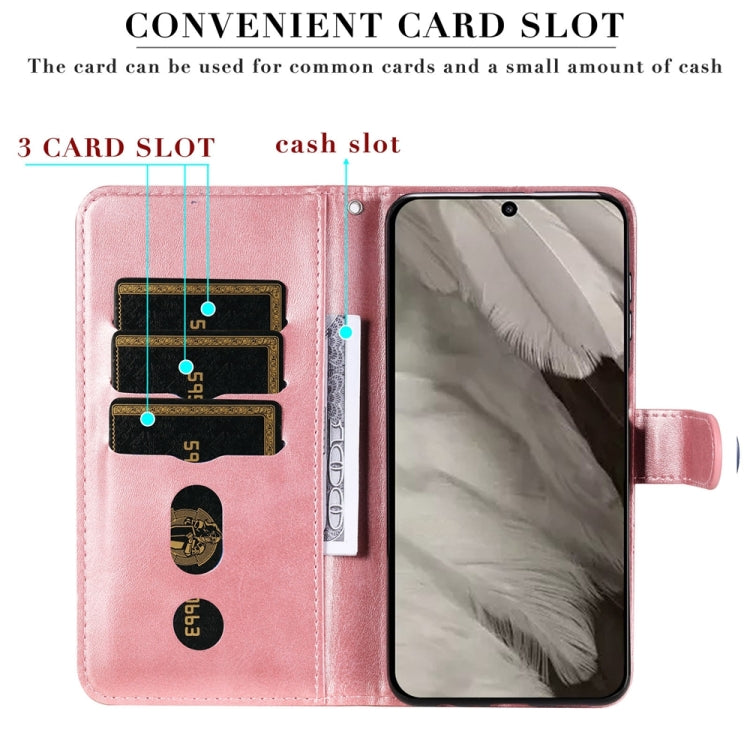 Custodia per telefono in pelle con cerniera in vitello alla moda, For Google Pixel 8, For Google Pixel 7a, For Google Pixel 7 Pro, For Google Pixel 7
