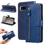 Custodia per telefono in pelle con cerniera in vitello alla moda, For Google Pixel 8, For Google Pixel 7a, For Google Pixel 7 Pro, For Google Pixel 7