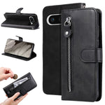 Custodia per telefono in pelle con cerniera in vitello alla moda, For Google Pixel 8, For Google Pixel 7a, For Google Pixel 7 Pro, For Google Pixel 7