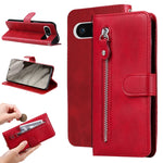 Custodia per telefono in pelle con cerniera in vitello alla moda, For Google Pixel 8, For Google Pixel 7a, For Google Pixel 7 Pro, For Google Pixel 7