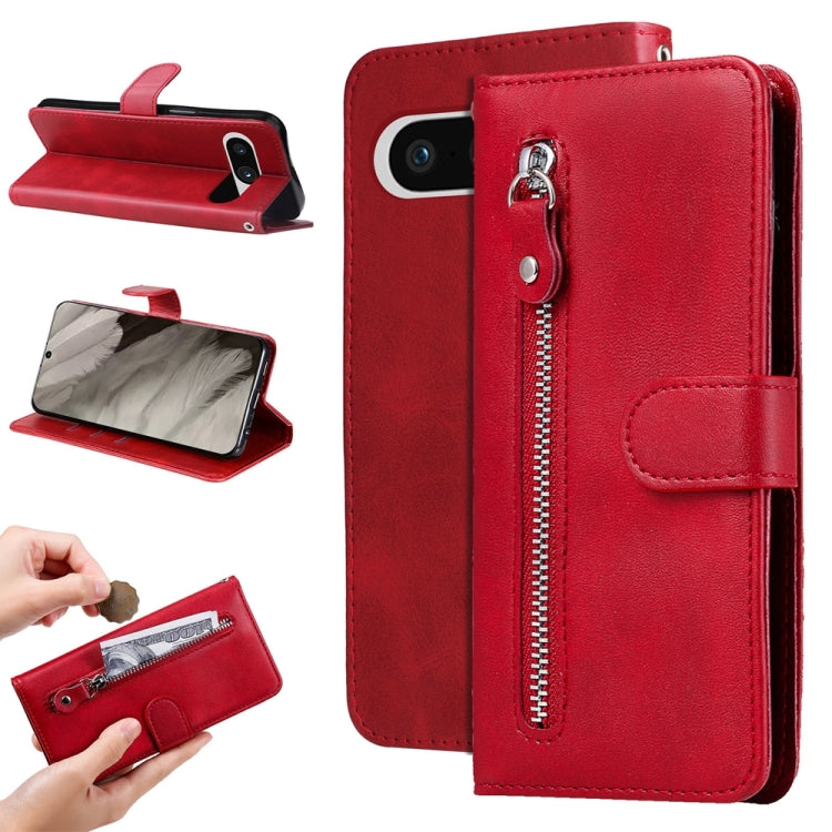 Custodia per telefono in pelle con cerniera in vitello alla moda, For Google Pixel 8, For Google Pixel 7a, For Google Pixel 7 Pro, For Google Pixel 7