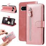 Custodia per telefono in pelle con cerniera in vitello alla moda, For Google Pixel 8, For Google Pixel 7a, For Google Pixel 7 Pro, For Google Pixel 7