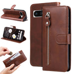Custodia per telefono in pelle con cerniera in vitello alla moda, For Google Pixel 8, For Google Pixel 7a, For Google Pixel 7 Pro, For Google Pixel 7