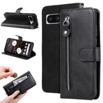 Custodia per telefono in pelle con cerniera in vitello alla moda, For Google Pixel 8, For Google Pixel 7a, For Google Pixel 7 Pro, For Google Pixel 7