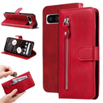 Custodia per telefono in pelle con cerniera in vitello alla moda, For Google Pixel 8, For Google Pixel 7a, For Google Pixel 7 Pro, For Google Pixel 7