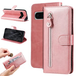 Custodia per telefono in pelle con cerniera in vitello alla moda, For Google Pixel 9 Pro, For Google Pixel 9, For Google Pixel 8a, For Google Pixel 8 Pro