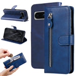 Custodia per telefono in pelle con cerniera in vitello alla moda, For Google Pixel 9 Pro, For Google Pixel 9, For Google Pixel 8a, For Google Pixel 8 Pro