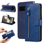 Custodia per telefono in pelle con cerniera in vitello alla moda, For Google Pixel 8, For Google Pixel 7a, For Google Pixel 7 Pro, For Google Pixel 7
