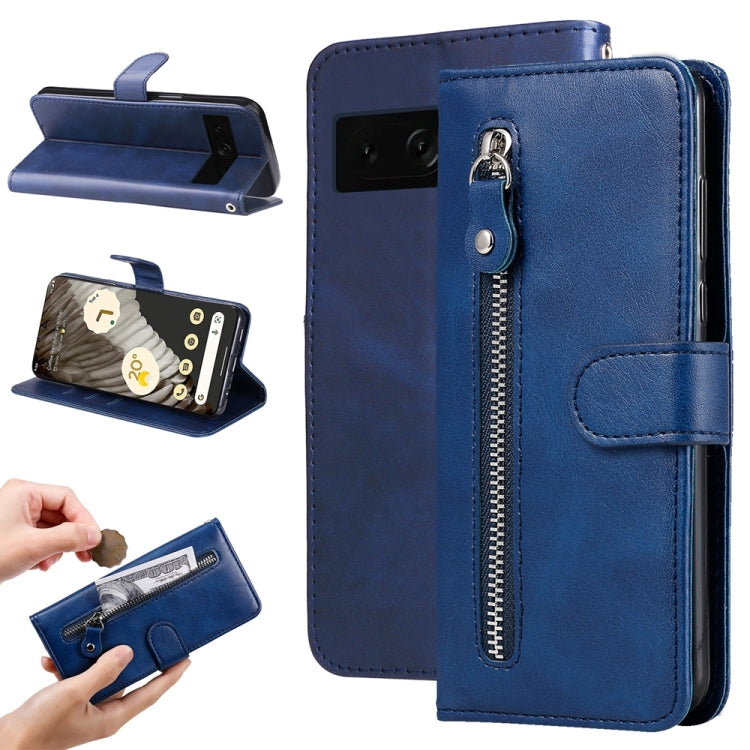Custodia per telefono in pelle con cerniera in vitello alla moda, For Google Pixel 8, For Google Pixel 7a, For Google Pixel 7 Pro, For Google Pixel 7