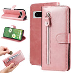 Custodia per telefono in pelle con cerniera in vitello alla moda, For Google Pixel 8, For Google Pixel 7a, For Google Pixel 7 Pro, For Google Pixel 7