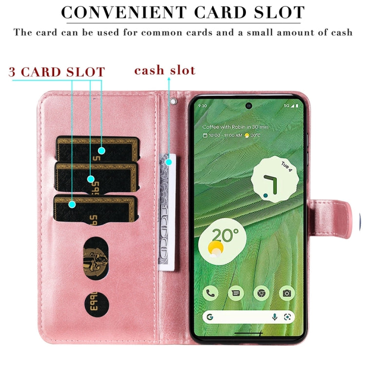 Custodia per telefono in pelle con cerniera in vitello alla moda, For Google Pixel 7