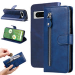 Custodia per telefono in pelle con cerniera in vitello alla moda, For Google Pixel 8, For Google Pixel 7a, For Google Pixel 7 Pro, For Google Pixel 7