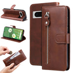 Custodia per telefono in pelle con cerniera in vitello alla moda, For Google Pixel 8, For Google Pixel 7a, For Google Pixel 7 Pro, For Google Pixel 7