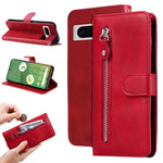 Custodia per telefono in pelle con cerniera in vitello alla moda, For Google Pixel 8, For Google Pixel 7a, For Google Pixel 7 Pro, For Google Pixel 7