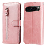 Custodia per telefono in pelle con cerniera in vitello alla moda, For Google Pixel 9 Pro, For Google Pixel 9, For Google Pixel 8a, For Google Pixel 8 Pro