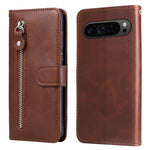 Custodia per telefono in pelle con cerniera in vitello alla moda, For Google Pixel 9 Pro, For Google Pixel 9, For Google Pixel 8a, For Google Pixel 8 Pro