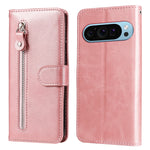 Custodia per telefono in pelle con cerniera in vitello alla moda, For Google Pixel 9 Pro, For Google Pixel 9, For Google Pixel 8a, For Google Pixel 8 Pro
