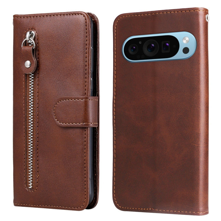 Custodia per telefono in pelle con cerniera in vitello alla moda, For Google Pixel 9 Pro, For Google Pixel 9, For Google Pixel 8a, For Google Pixel 8 Pro