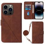 Custodia portafoglio in pelle con flip per iPhone 15 Pro Max