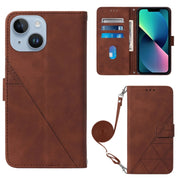Custodia per cellulare in pelle con flip in rilievo 3D a tracolla, For iPhone 15, For iPod Touch 7 / 6 / 5