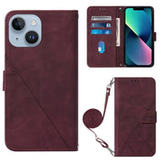 Custodia per cellulare in pelle con flip in rilievo 3D a tracolla, For iPhone 15, For iPod Touch 7 / 6 / 5