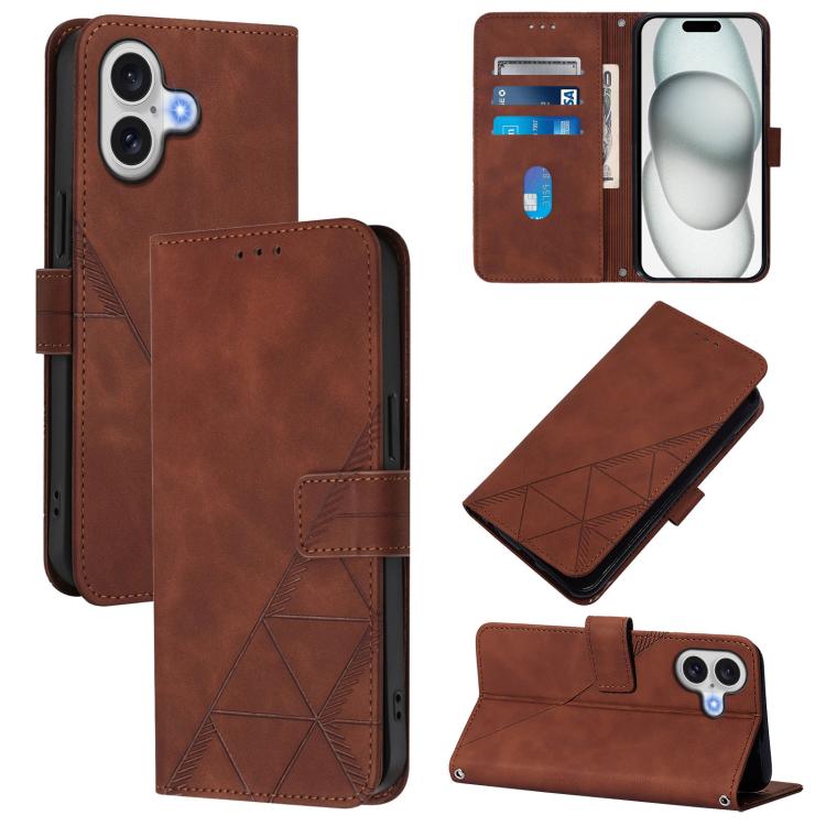 Custodia per cellulare in pelle con flip in rilievo 3D a tracolla, For iPhone Air, For iPhone 16 Pro Max, For iPhone 16 Pro, For iPhone 16 Plus