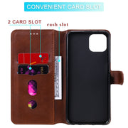 Custodia in pelle a conchiglia orizzontale in PU + TPU con struttura in vitello classico, con supporto, slot per carte e portafoglio, For OPPO A92s, For OPPO Realme 6, For OPPO Realme 6 Pro, 1