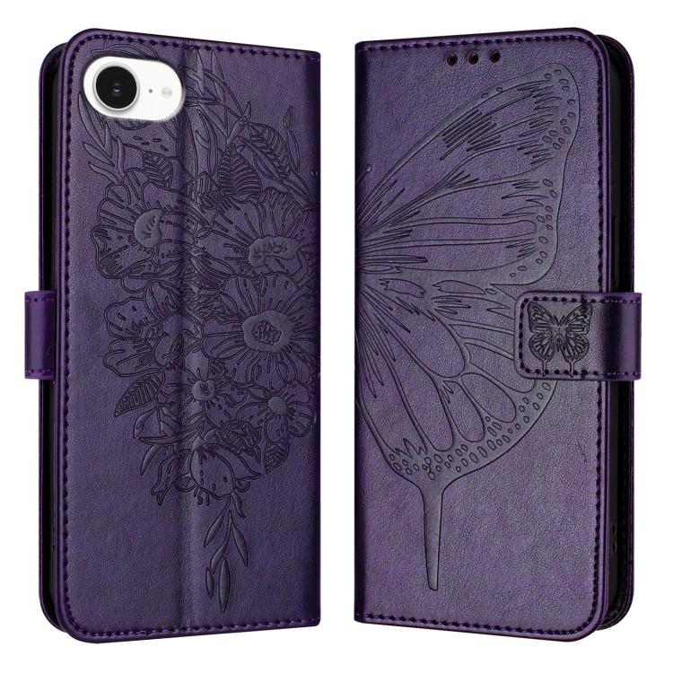 Custodia in pelle con farfalla per iPhone 16 Pro Max e Plus