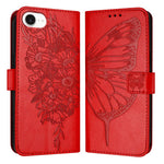 Custodia in pelle con farfalla per iPhone 16 Pro Max e Plus