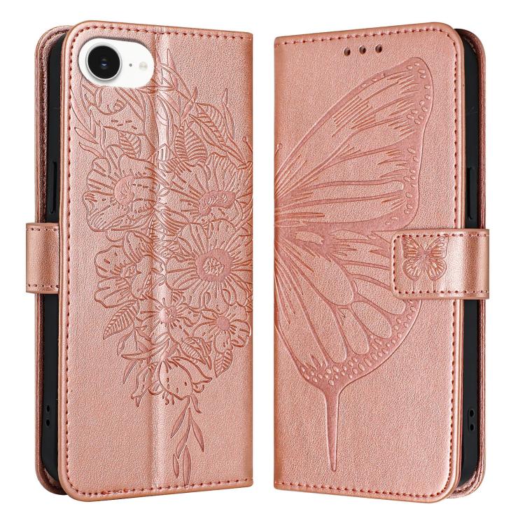 Custodia in pelle con farfalla per iPhone 16 Pro Max e Plus