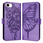 Custodia in pelle con farfalla per iPhone 16 Pro Max e Plus