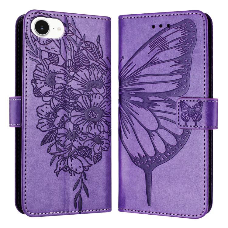 Custodia in pelle con farfalla per iPhone 16 Pro Max e Plus