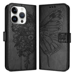 Custodia in pelle con farfalla per iPhone 15