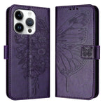 Custodia in pelle con farfalla per iPhone 15
