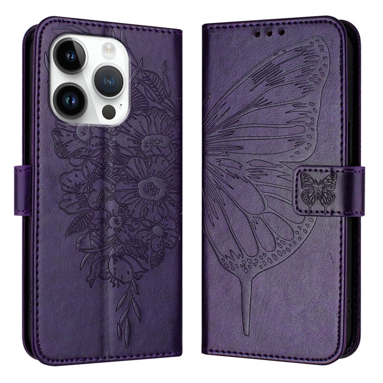 Custodia in pelle con farfalla per iPhone 15