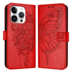 Custodia in pelle con farfalla per iPhone 15