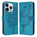 Custodia in pelle con farfalla per iPhone 15