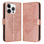 Custodia in pelle con farfalla per iPhone 15